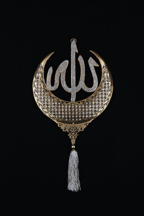 Crescent Moon Art Allah | Islamic Wall Art-Elite Turkish Bazaar