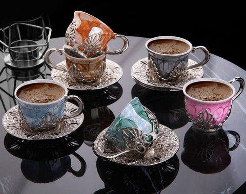 Ahu Tiryaki Mix Design Coffee Set-Elite Turkish Bazaar