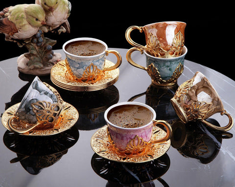 Ahu Tiryaki Mix Design Coffee Set-Elite Turkish Bazaar
