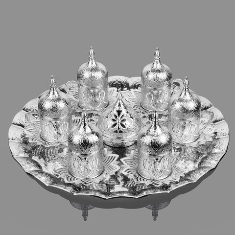 Coffee Set With Round Tray | seljuk-Elite Turkish Bazaar