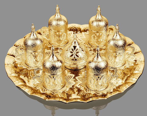 Coffee Set With Round Tray | seljuk-Elite Turkish Bazaar