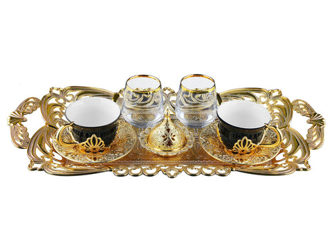 Double Presentation Black Coffee Set-Elite Turkish Bazaar