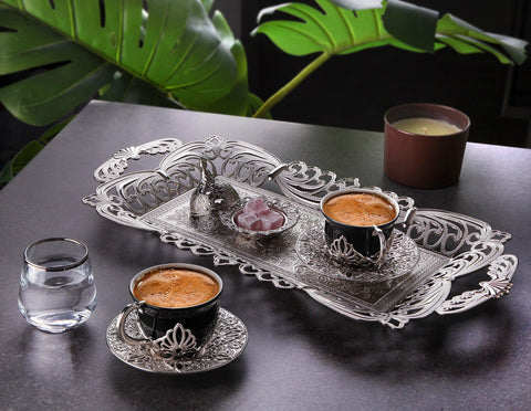 Double Presentation Black Coffee Set-Elite Turkish Bazaar