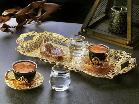 Double Presentation Black Coffee Set-Elite Turkish Bazaar