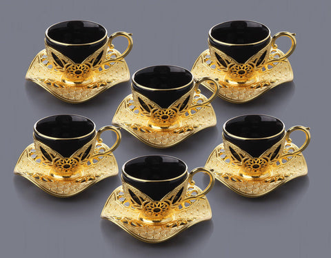 Eylül Black Coffee Set six pieces-Elite Turkish Bazaar