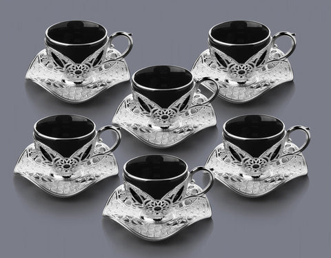 Eylül Black Coffee Set six pieces-Elite Turkish Bazaar