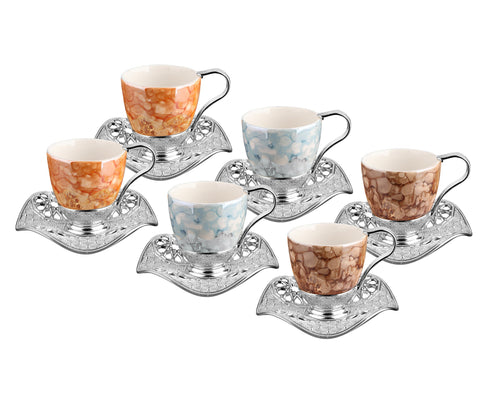 Nisa Decorative Coffee Set 6 pcs-Elite Turkish Bazaar