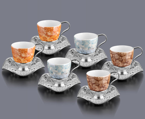 Nisa Decorative Coffee Set 6 pcs-Elite Turkish Bazaar