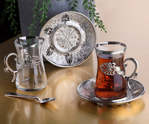Sefa Six Person Turkish Tea Set-Elite Turkish Bazaar