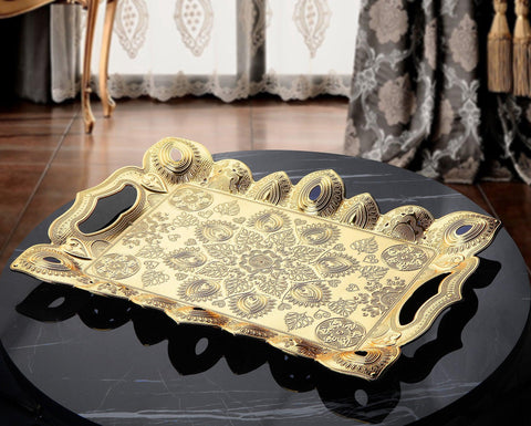 Turkish Tea Tray For 6 Persons-Elite Turkish Bazaar