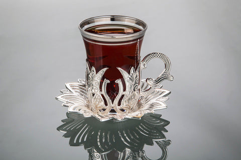 Ahsen Six Person Turkish Tea Set-Elite Turkish Bazaar