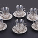 Ahu Six Person Turkish Tea Set-Elite Turkish Bazaar