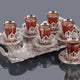 Ahu Six Person Turkish Tea Set with tray-Elite Turkish Bazaar