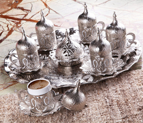 Coffee Set With Round Tray | seljuk-Elite Turkish Bazaar